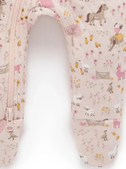 Purebaby Pink Quilted Zip Pramsuit