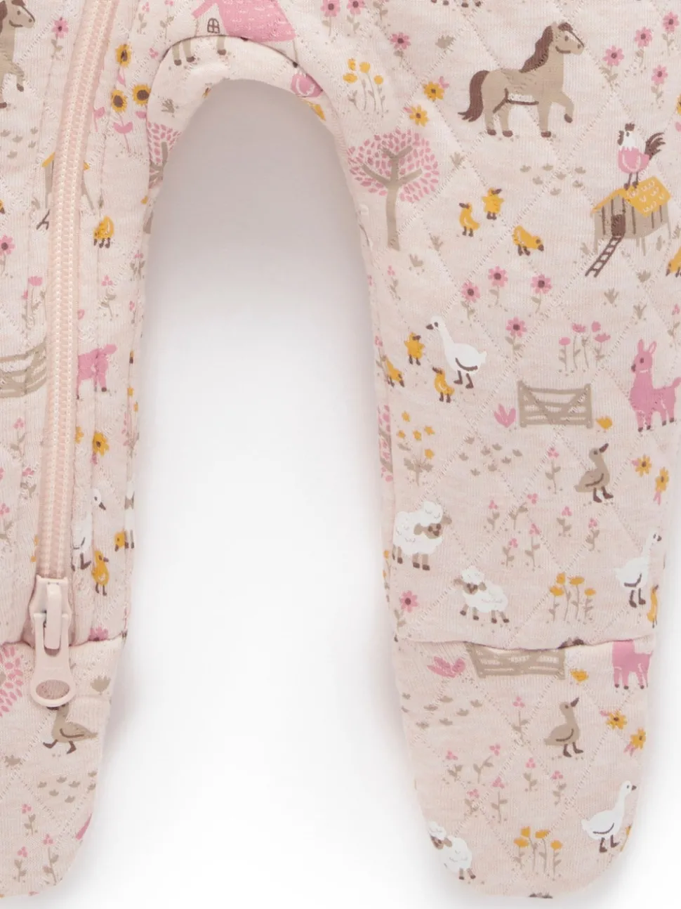 Purebaby Pink Quilted Zip Pramsuit