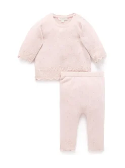 Purebaby Pink Scalloped Jumper & Leggings Set