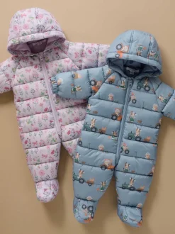 Purebaby Pink Showerproof Padded Puffer Pramsuit