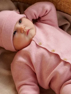 Purebaby Pink Textured Knit Cardigan