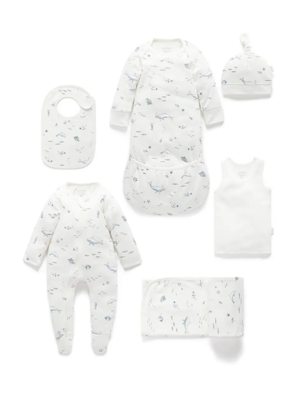 Purebaby White Chrome Newborn Essential Hospital Pack