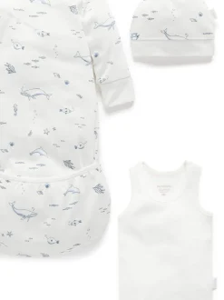 Purebaby White Chrome Newborn Essential Hospital Pack