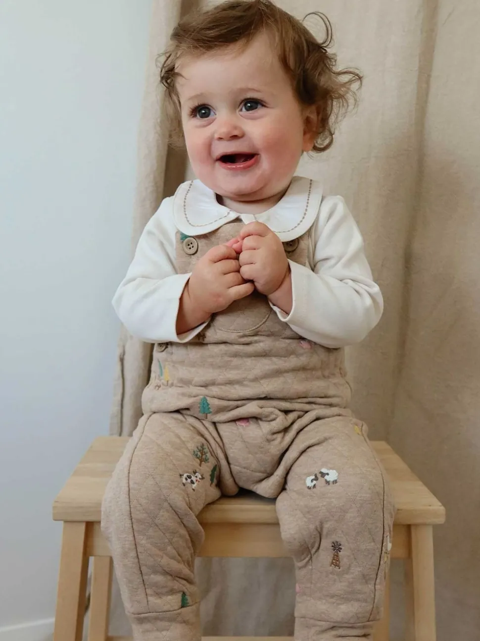 Purebaby White Classic Back Neck With Collar Bodysuit