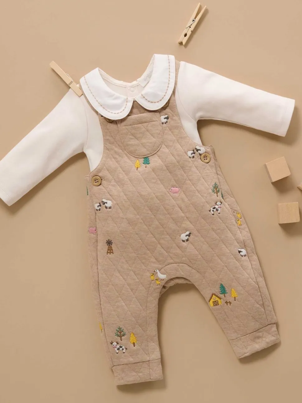 Purebaby White Classic Back Neck With Collar Bodysuit