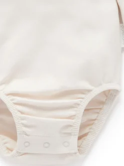 Purebaby White Classic Back Neck With Collar Bodysuit