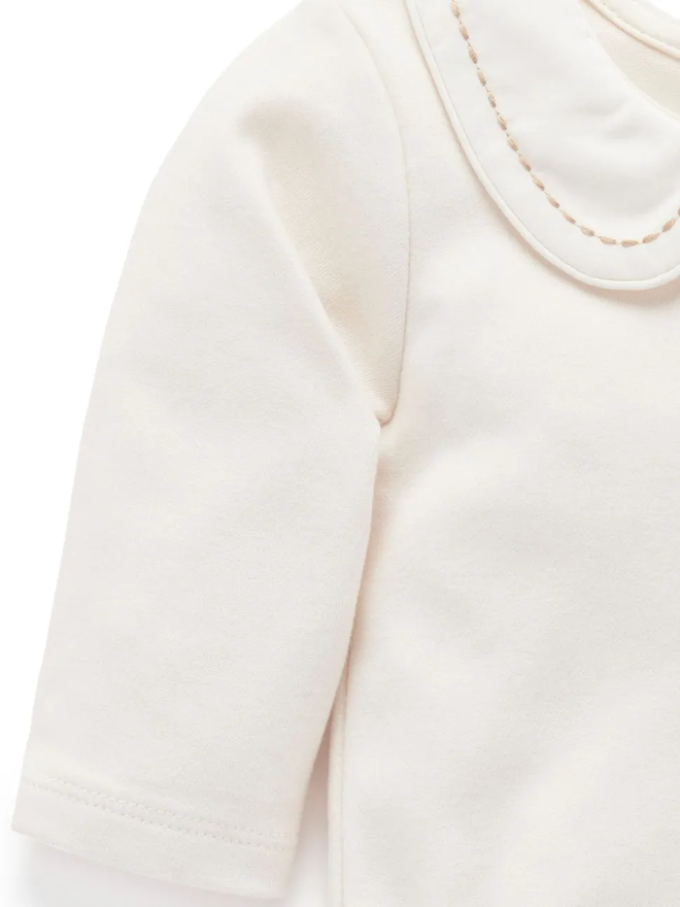 Purebaby White Classic Back Neck With Collar Bodysuit