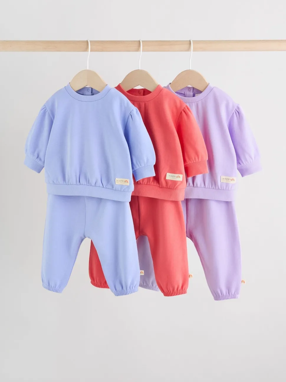 Purple/ Pink/ Blue Baby Sweatshirt & Joggers 6 Piece Set (0mths-2yrs)