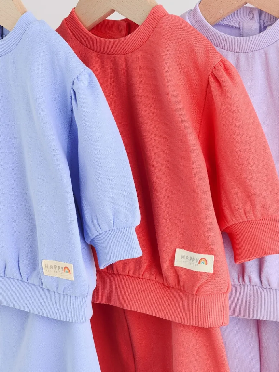 Purple/ Pink/ Blue Baby Sweatshirt & Joggers 6 Piece Set (0mths-2yrs)