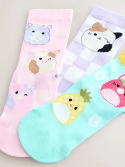 Purple/Aqua Cotton Rich Squishmallows Ankle Socks 3 Pack
