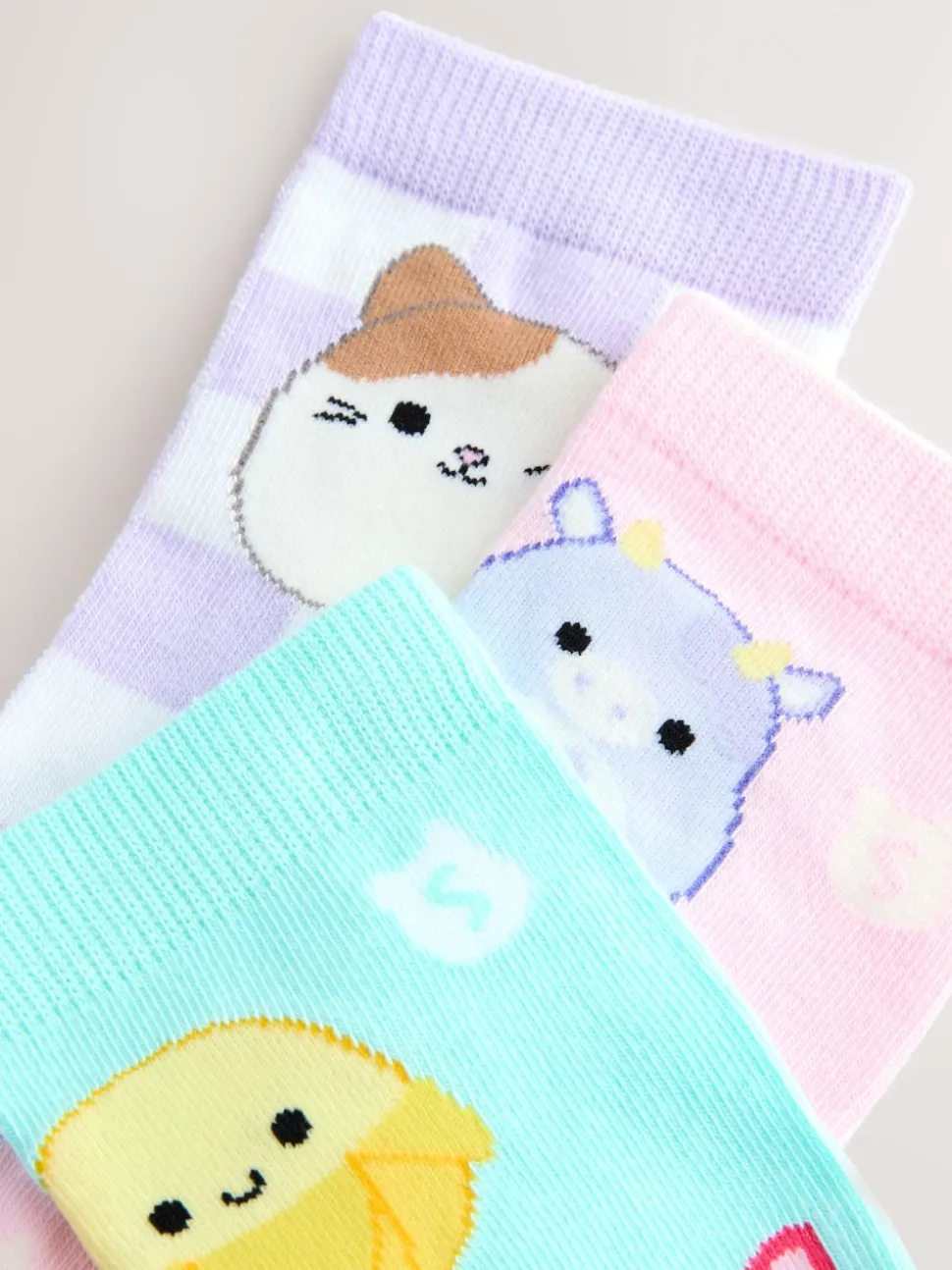 Purple/Aqua Cotton Rich Squishmallows Ankle Socks 3 Pack