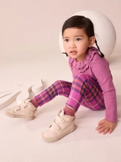 Purple Check Leggings (3mths-7yrs)