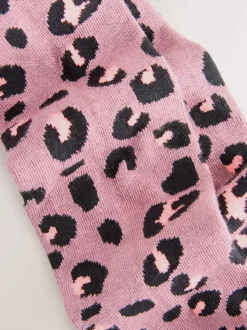 Purple Cotton Rich Animal Print Tights