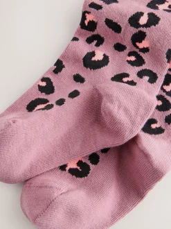 Purple Cotton Rich Animal Print Tights