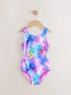 Purple Cut Out Swimsuit (4-16yrs)