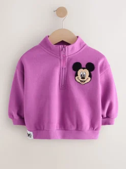 Purple Disney Mickey Mouse Quarter Zip Sweatshirt (3mths-7yrs)