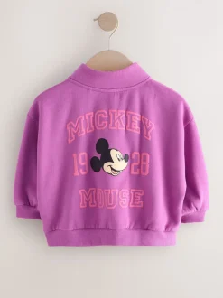 Purple Disney Mickey Mouse Quarter Zip Sweatshirt (3mths-7yrs)