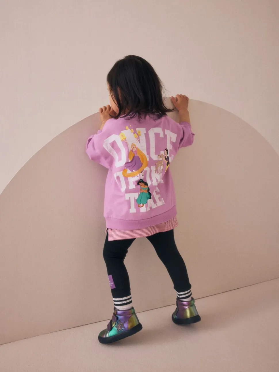 Purple Disney Princess Long Sleeve Mock Layer Top and Leggings Set (3mths-7yrs)