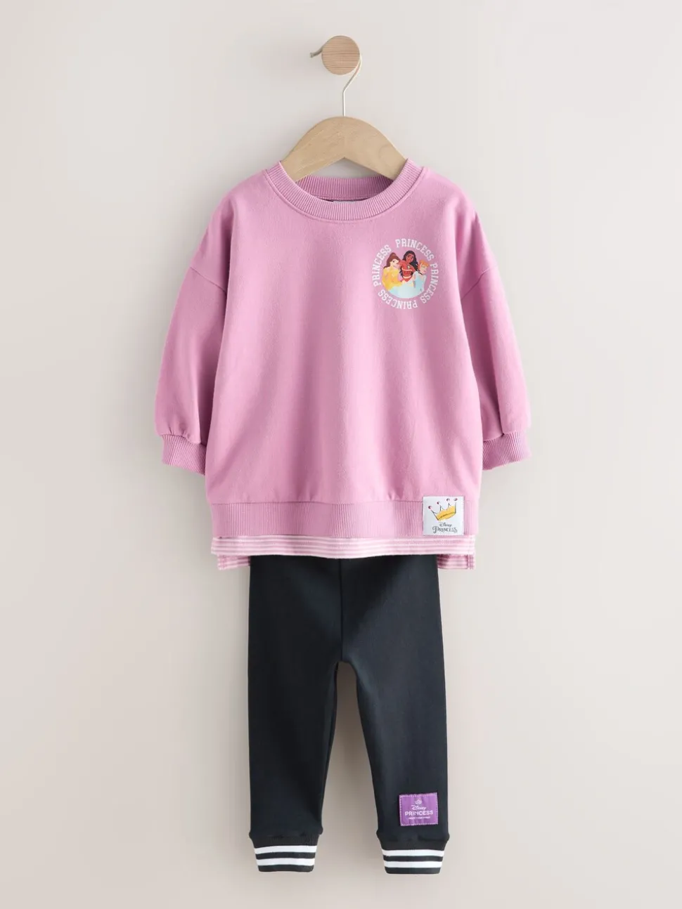 Purple Disney Princess Long Sleeve Mock Layer Top and Leggings Set (3mths-7yrs)