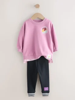 Purple Disney Princess Long Sleeve Mock Layer Top and Leggings Set (3mths-7yrs)