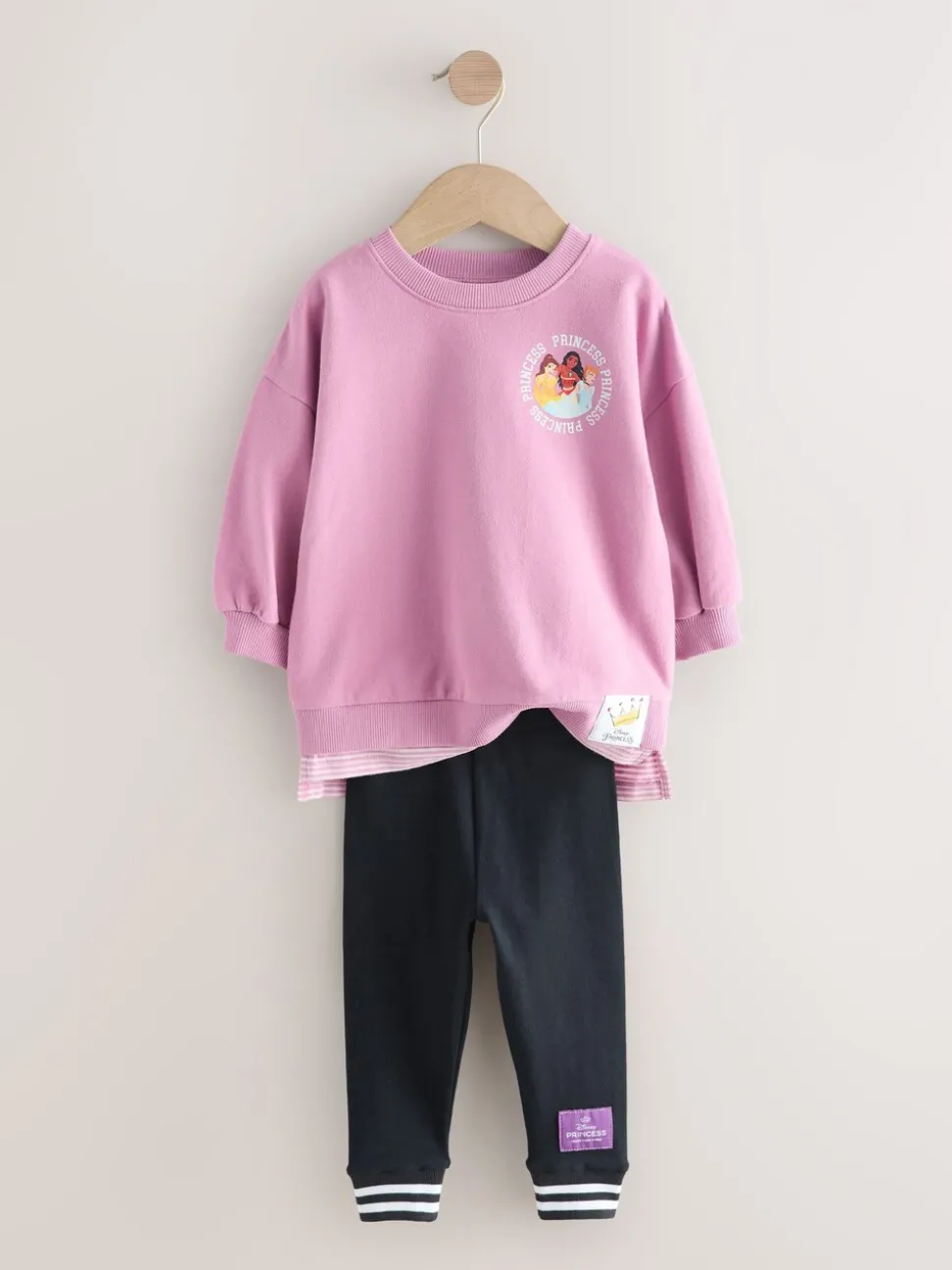 Purple Disney Princess Long Sleeve Mock Layer Top and Leggings Set (3mths-7yrs)