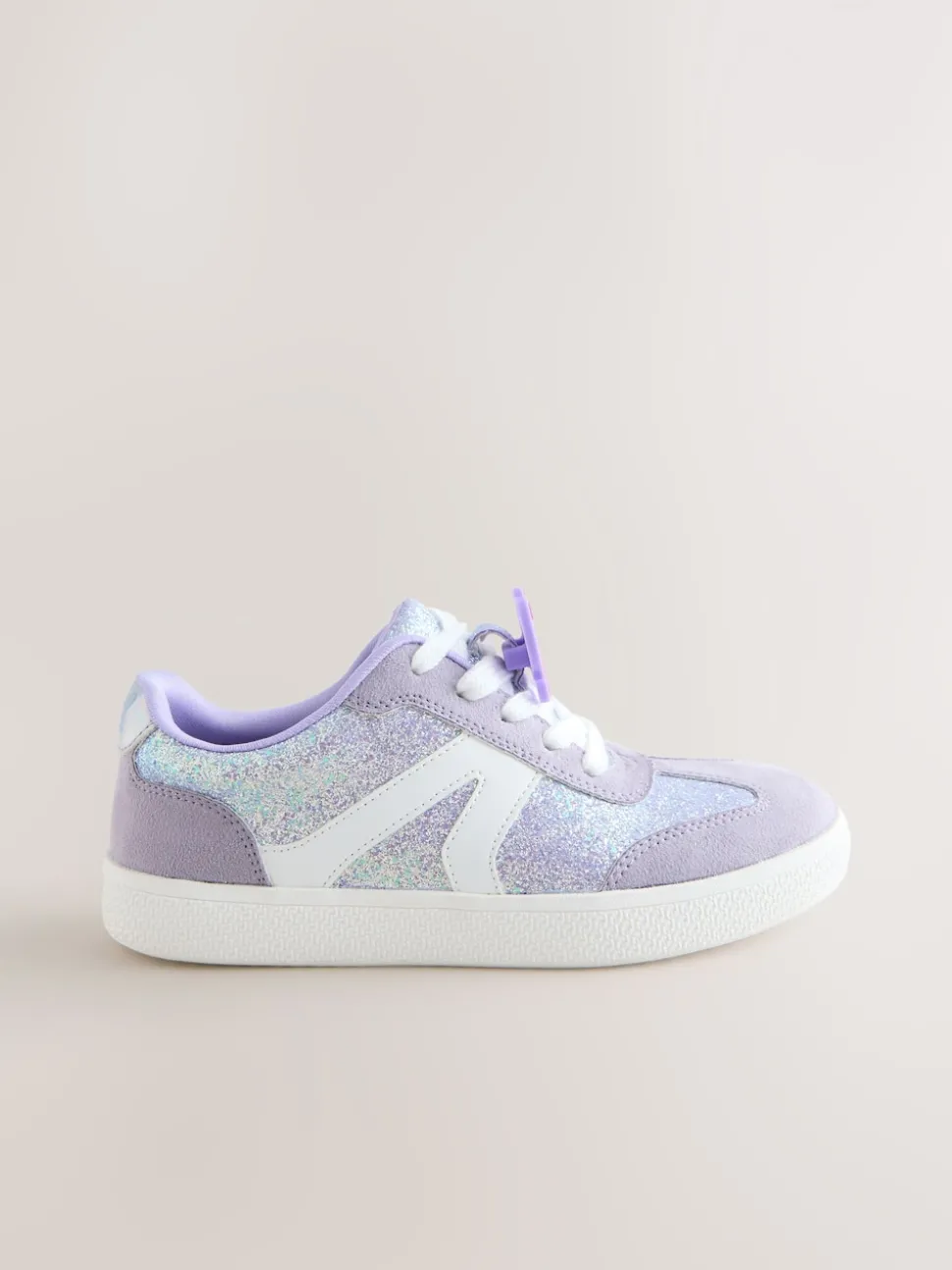 Purple Glitter Lilo & Stitch Lace-Up Lifestyle Trainers