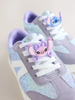 Purple Glitter Lilo & Stitch Lace-Up Lifestyle Trainers