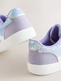 Purple Glitter Lilo & Stitch Lace-Up Lifestyle Trainers