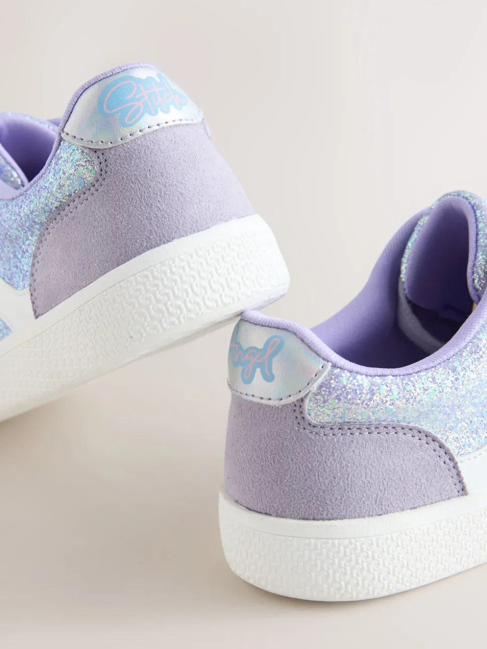 Purple Glitter Lilo & Stitch Lace-Up Lifestyle Trainers