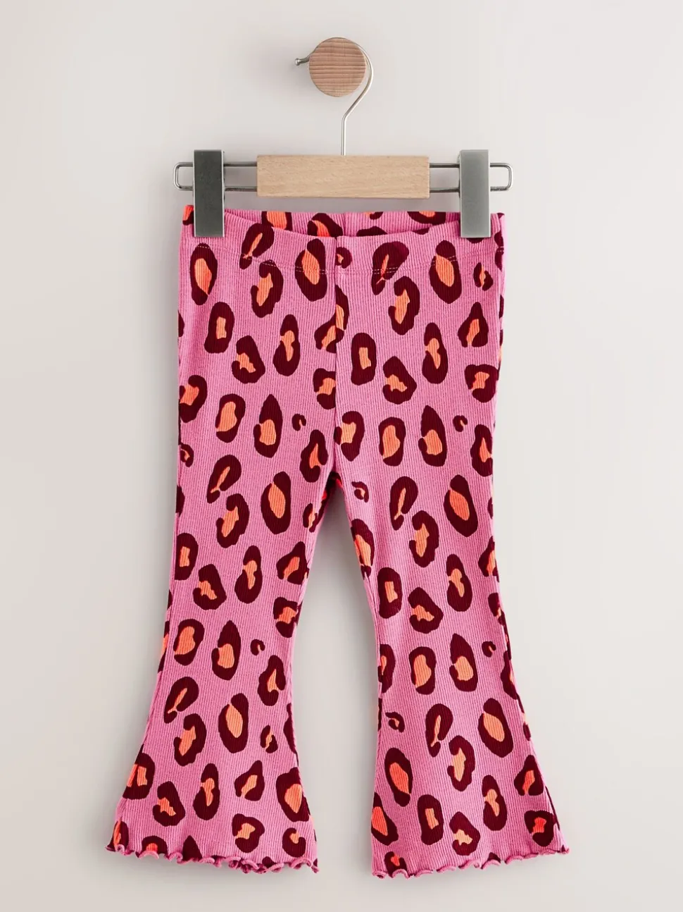 Purple Leopard Print Rib Flare Leggings (3mths-7yrs)