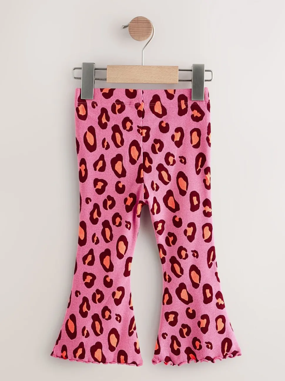 Purple Leopard Print Rib Flare Leggings (3mths-7yrs)