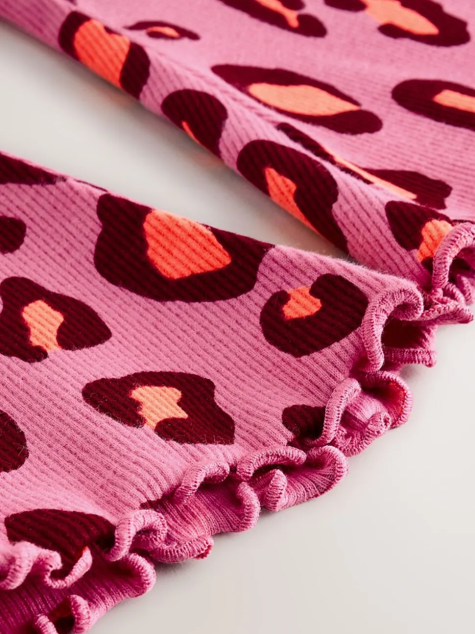 Purple Leopard Print Rib Flare Leggings (3mths-7yrs)