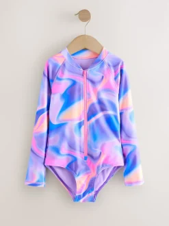 Purple Long Sleeve Sunsafe Swimsuit (3mths-16yrs)