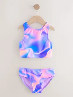 Purple Ombre Sunsafe Rash Vest Bikini And Scrunchie Swim Set (3-16yrs)