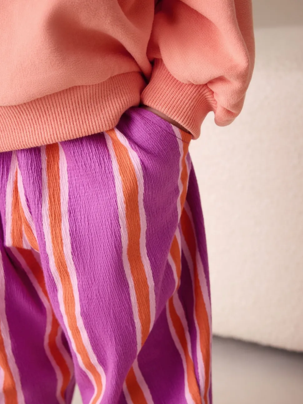Purple Orange Stripe Barrel Leg Trousers (3mths-7yrs)