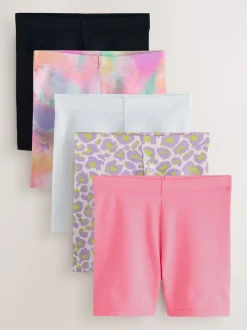Purple/Pink/Animal Cycle Shorts 5 Pack (3-16yrs)