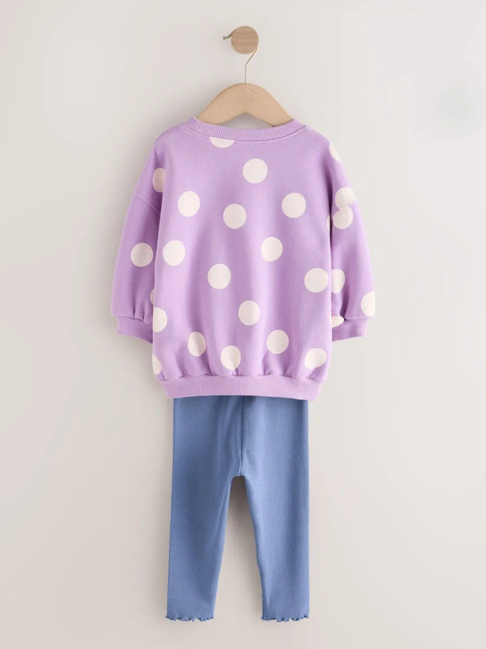 Purple Polka Dot Dogs Sweatshirt & Leggings Set (3mths-7yrs)