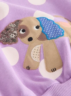 Purple Polka Dot Dogs Sweatshirt & Leggings Set (3mths-7yrs)