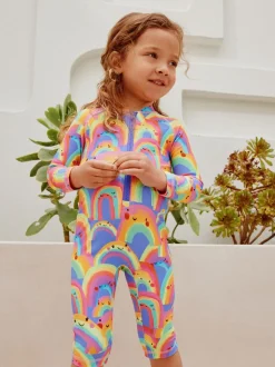 Purple Rainbow Long Leg Sunsafe Swimsuit (3mths-7yrs)