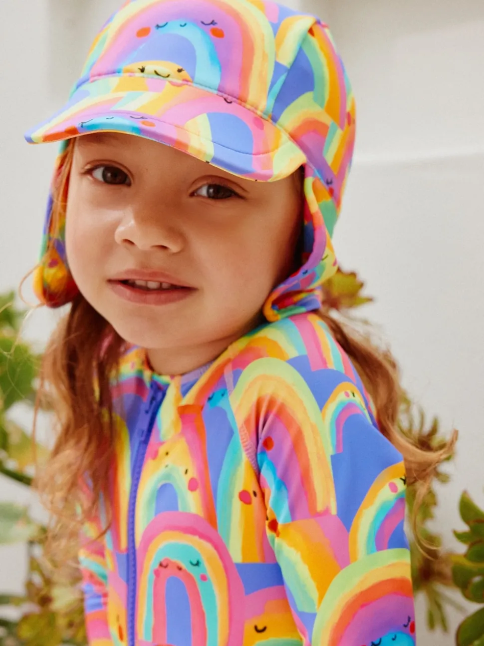 Purple Rainbow Swim Legionnaire Hat (3mths-10yrs)