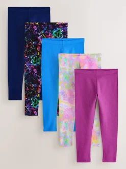 Purple/Splat Leggings 5 Pack (3-16yrs)