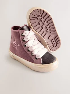 Purple Standard Fit (F) Star High Top Trainers