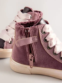 Purple Standard Fit (F) Star High Top Trainers