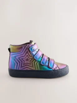 Purple Standard Fit (F) Touch and Close Fastening High Top Trainers