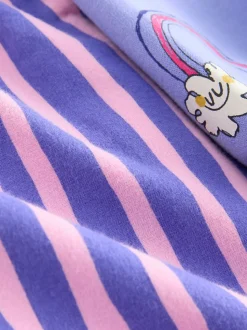 Purple Stripe Flower Hoodie & Barrel Leg Joggers Set (3mths-7yrs)