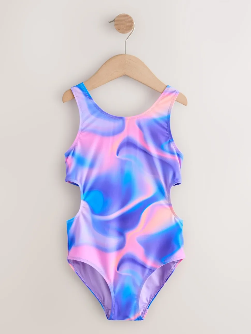 Purple Tie Dye Cutout Swimsuit (3-16yrs)