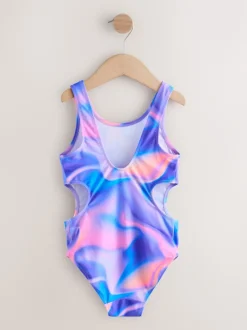 Purple Tie Dye Cutout Swimsuit (3-16yrs)