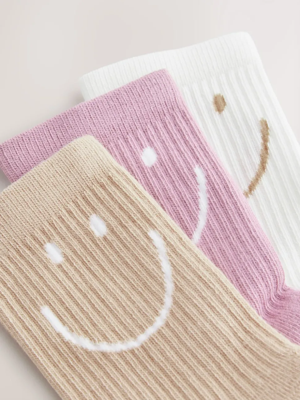 Purple, White and Neutral 3 Pack Cotton Rich Cushioned Sole Ankle Socks
