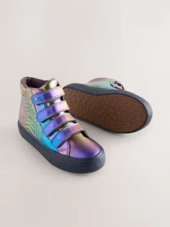 Purple Wide Fit (G) Touch and Close Fastening High Top Trainers