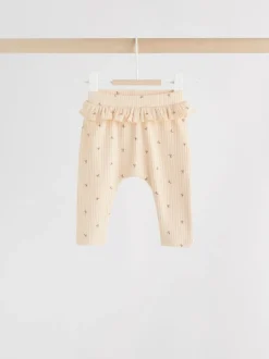 Purple/Yellow/Cream Ditsy Baby Leggings 4 Pack (0mths-2yrs)